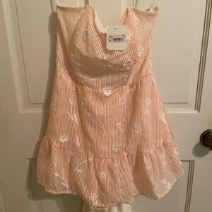 Altar'd State Pink and White Striped Jumpsuit